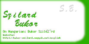 szilard bukor business card